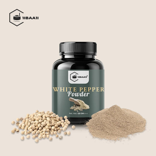 Organic Pure Ground White Pepper, 125g (4.41 oz) - 100% Natural & Premium Quality